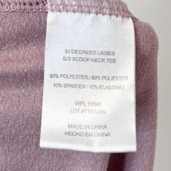 32 Degrees Women's Cool Athletic Tee Sz L Purple Short Sleeve Scoop Neck Stretch - Picture 7 of 8